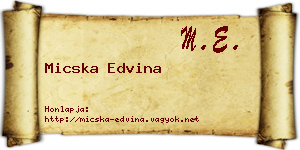 Micska Edvina névjegykártya